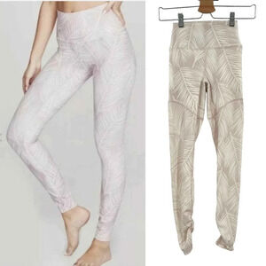 Spiritual Gangster High Vibe Leggings Pink Palm Print‎ Size XS